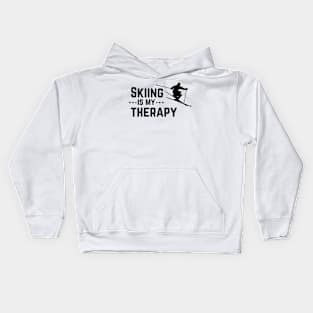 Skiting Is My Therapy Kids Hoodie